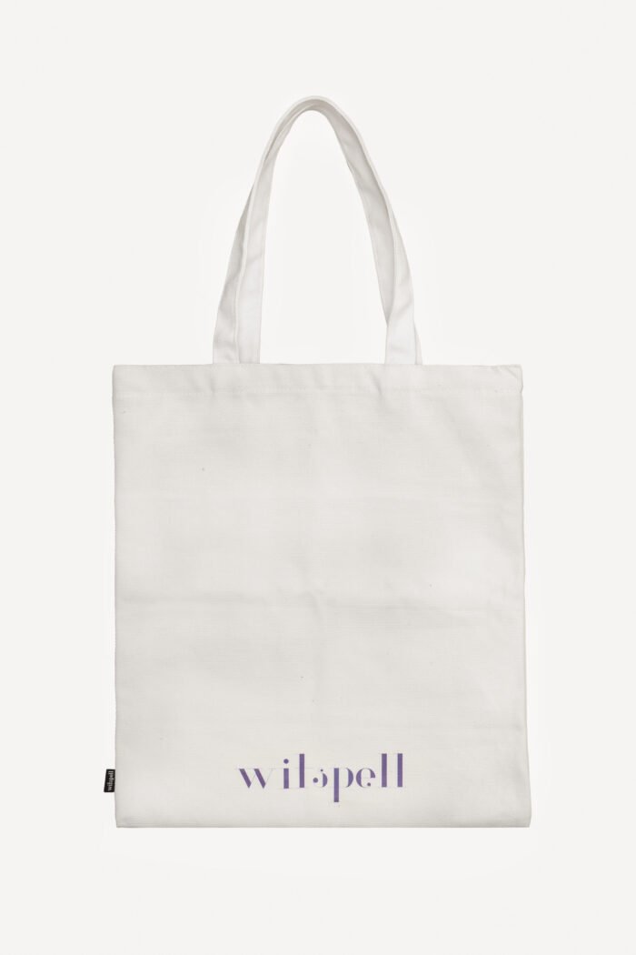 White Tote Bag with flowers - Image 2