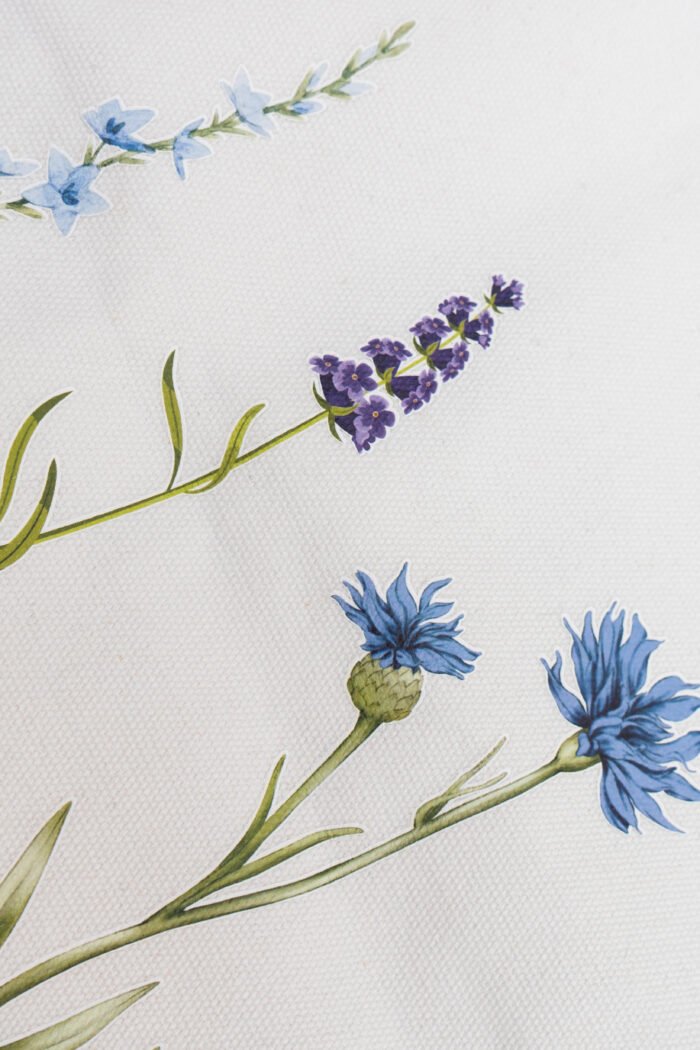 White Tote Bag with flowers - Image 4